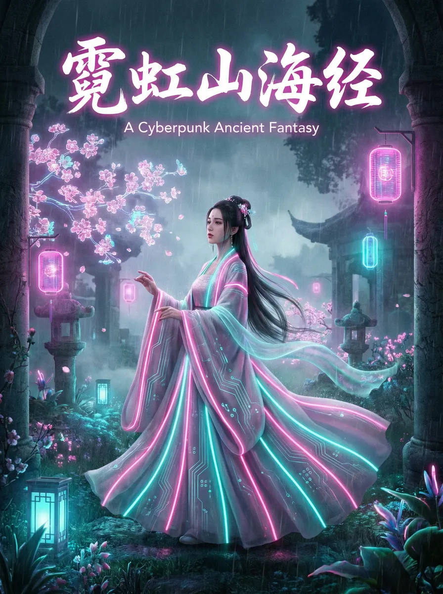 文隽博客 古风奇缘短剧 - 霓虹山海经海报
