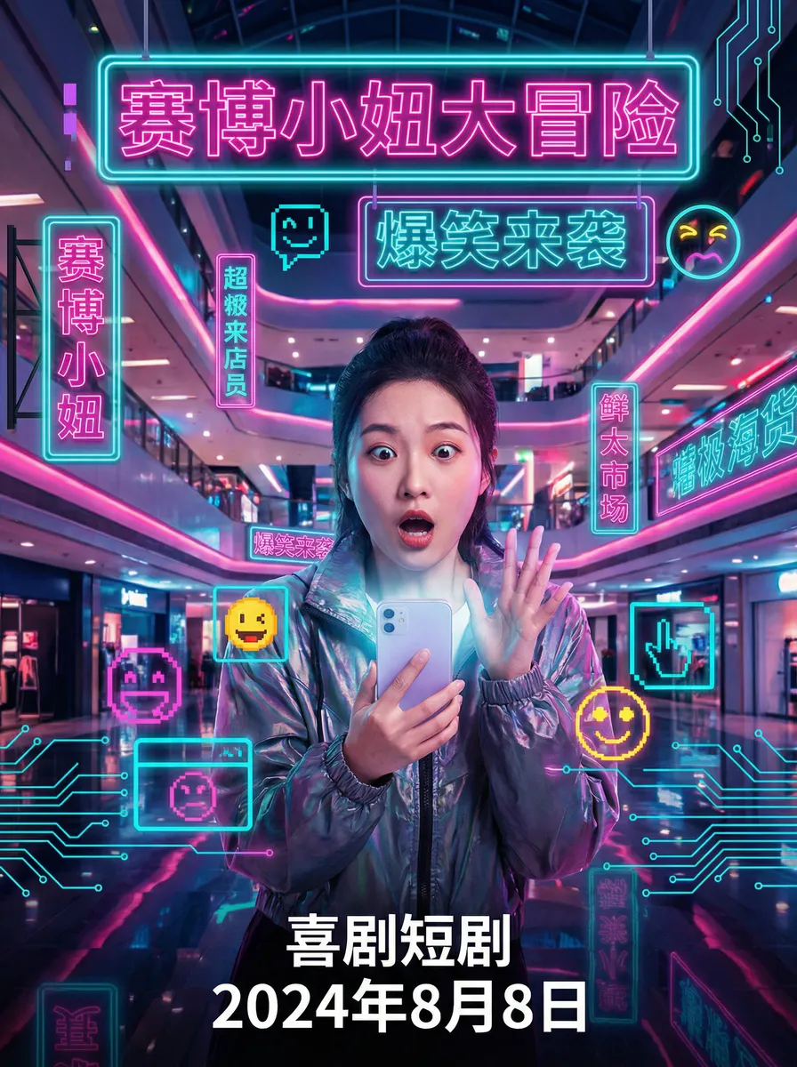 文隽博客 搞笑喜剧短剧 - 赛博小妞大冒险海报